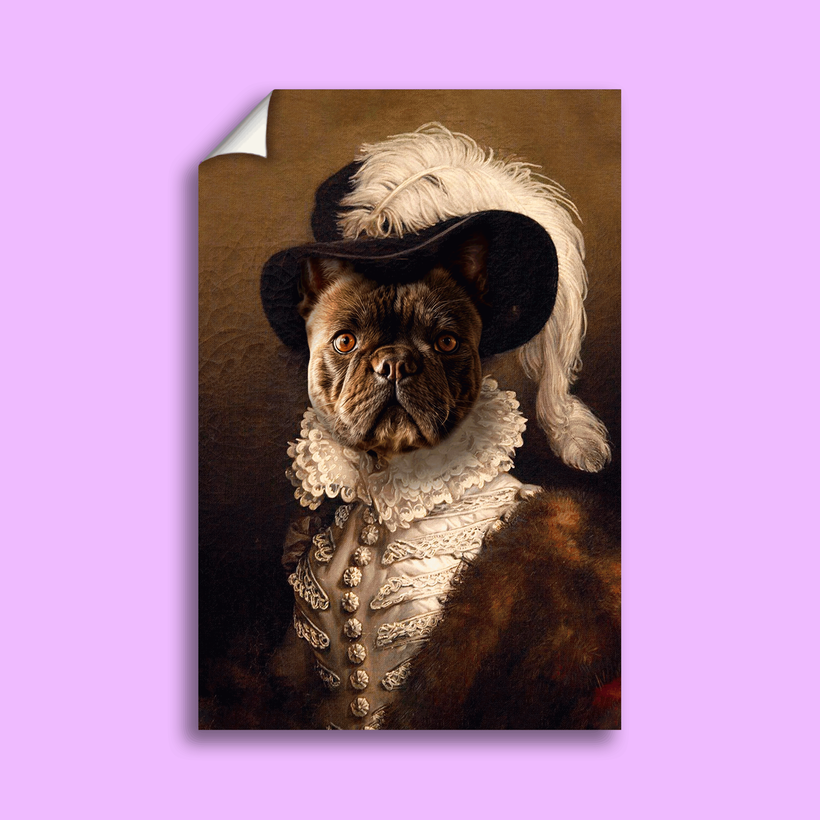 Noble Aristocrat Pet Portrait – Custom Pet Canvas